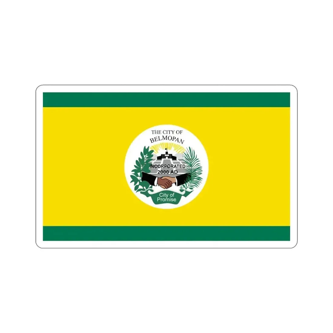 Flag of Belmopan, Belize STICKER Vinyl Die-Cut Decal 4 Inch - The Sticker Space