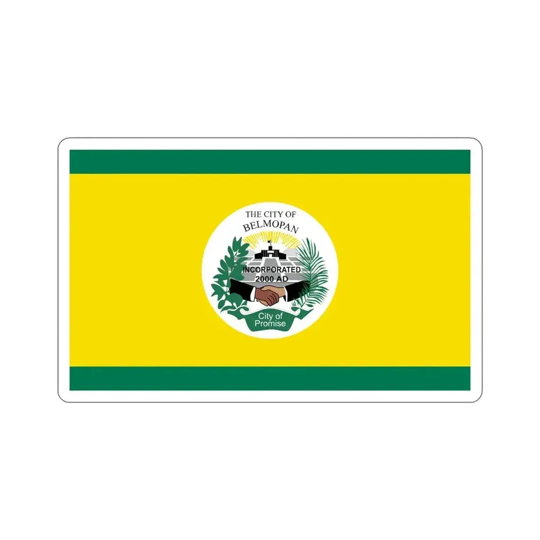 Flag of Belmopan, Belize STICKER Vinyl Die-Cut Decal 5 Inch - The Sticker Space