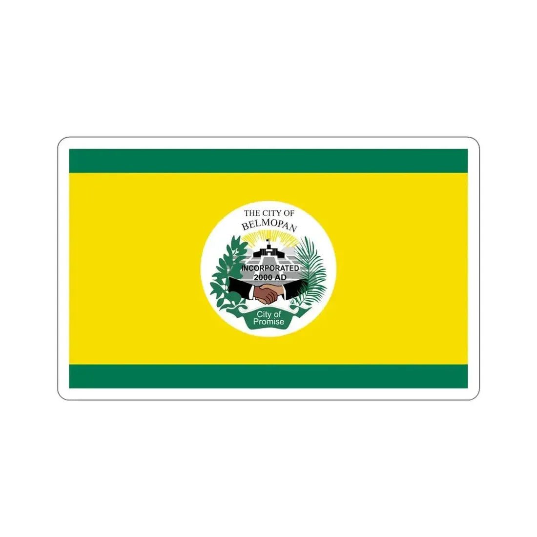 Flag of Belmopan, Belize STICKER Vinyl Die-Cut Decal 6 Inch - The Sticker Space