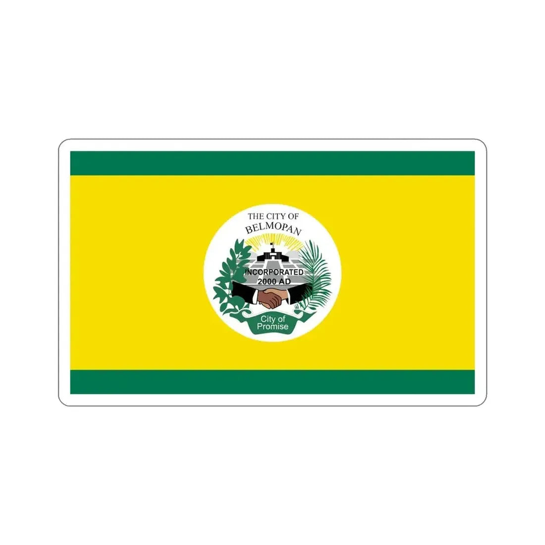 Flag of Belmopan, Belize STICKER Vinyl Die-Cut Decal - The Sticker Space