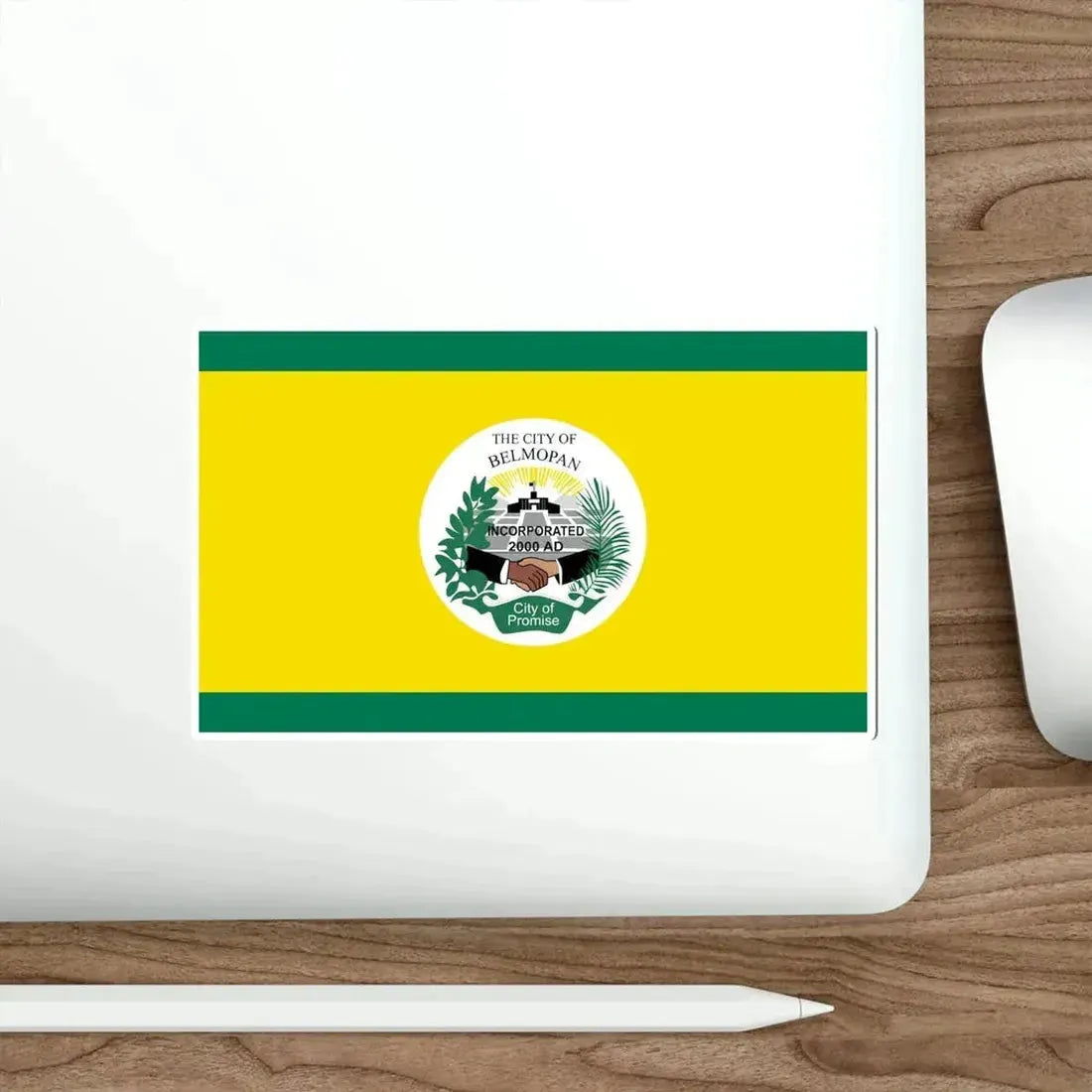 Flag of Belmopan, Belize STICKER Vinyl Die-Cut Decal - The Sticker Space