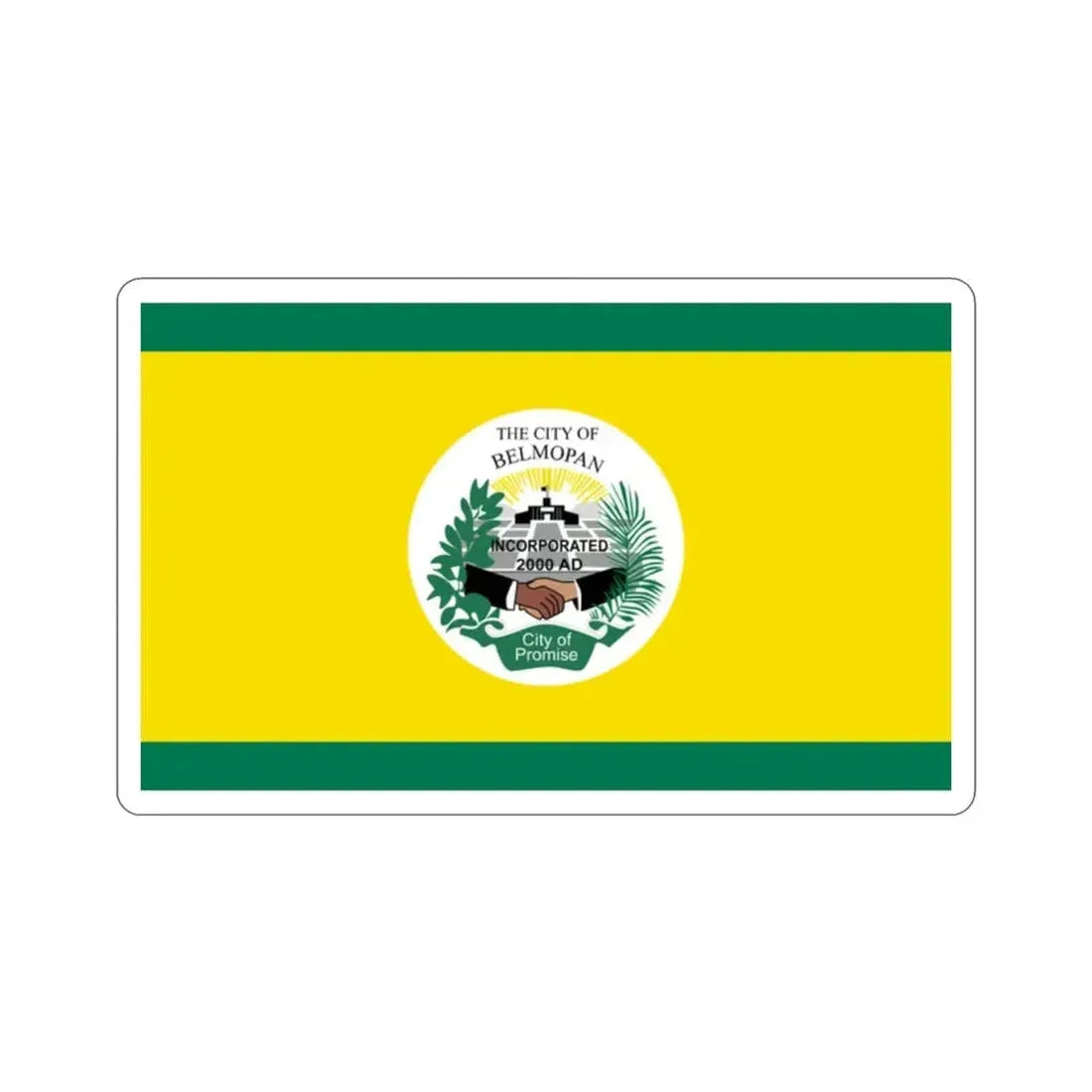Flag of Belmopan, Belize STICKER Vinyl Die-Cut Decal - The Sticker Space