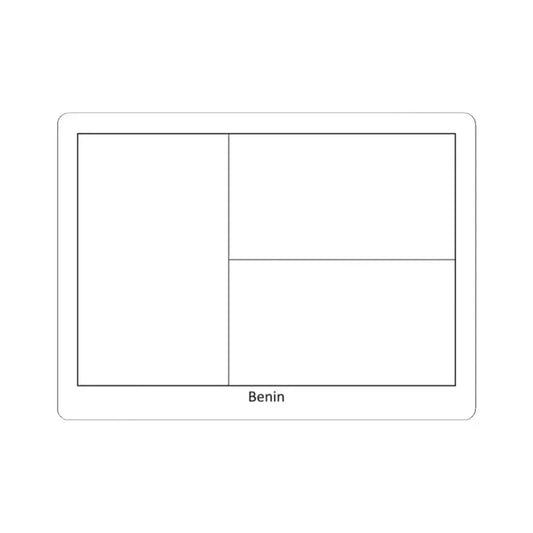 Flag of Benin colouring page (Benin) STICKER Vinyl Kiss-Cut Decal 2 Inch White - The Sticker Space