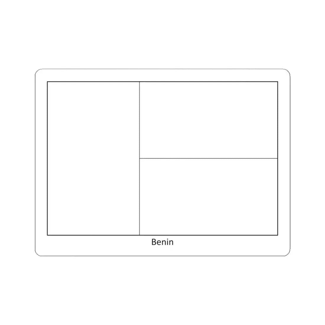 Flag of Benin colouring page (Benin) STICKER Vinyl Kiss-Cut Decal 4 Inch White - The Sticker Space