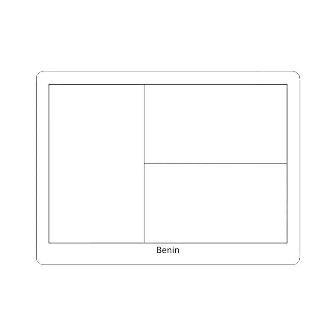 Flag of Benin colouring page (Benin) STICKER Vinyl Kiss-Cut Decal 6 Inch White - The Sticker Space