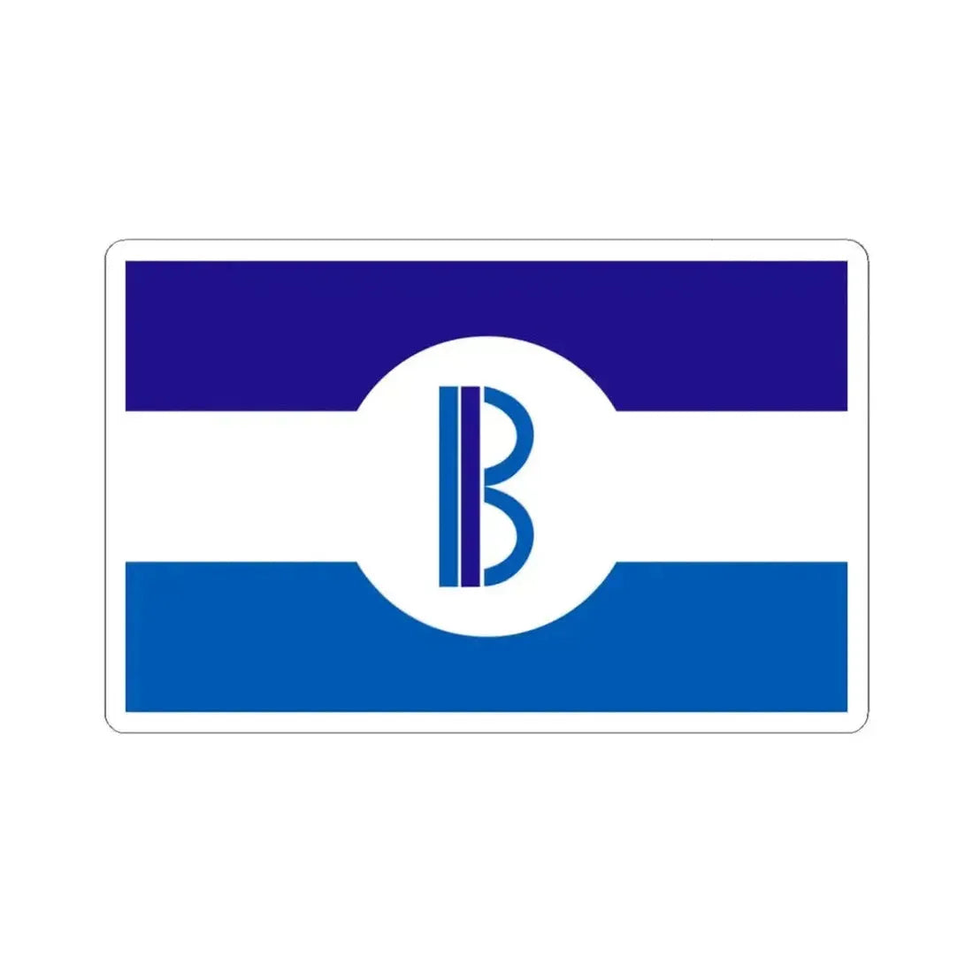Flag of Bensenville Illinois (United States) STICKER Vinyl Kiss-Cut Decal 3 Inch White - The Sticker Space