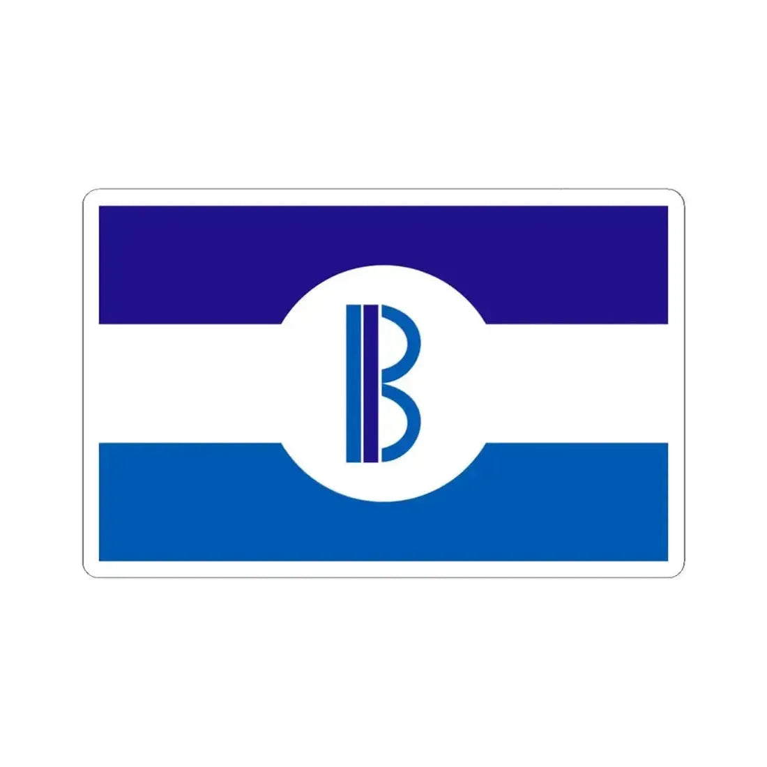 Flag of Bensenville Illinois (United States) STICKER Vinyl Kiss-Cut Decal 4 Inch White - The Sticker Space