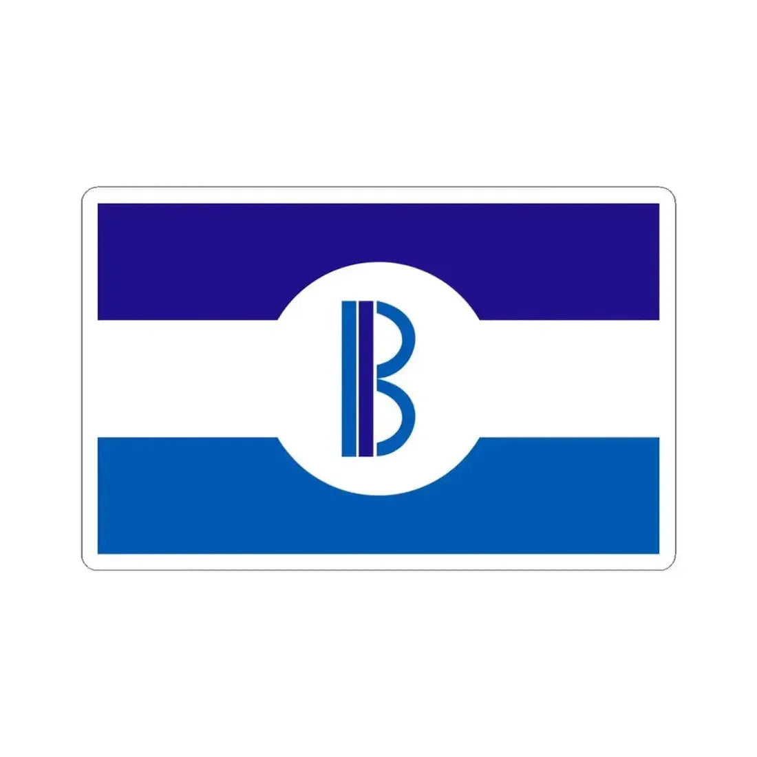 Flag of Bensenville Illinois (United States) STICKER Vinyl Kiss-Cut Decal 6 Inch White - The Sticker Space