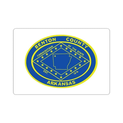 Flag of Benton County Arkansas (United States) STICKER Vinyl Kiss-Cut Decal 3 Inch White - The Sticker Space