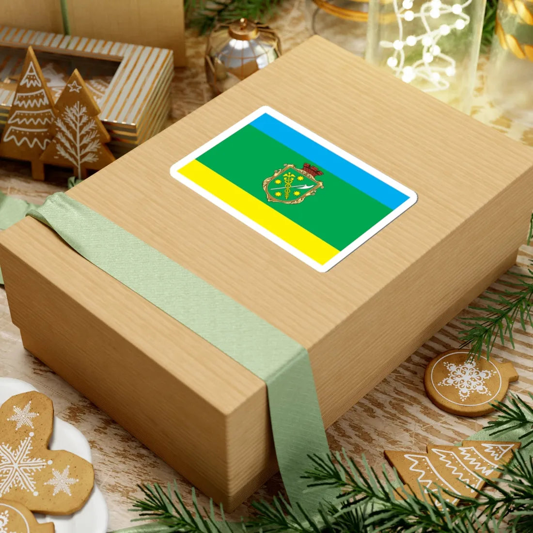 Flag of Berdychiv (Ukraine) STICKER Vinyl Kiss-Cut Decal - The Sticker Space