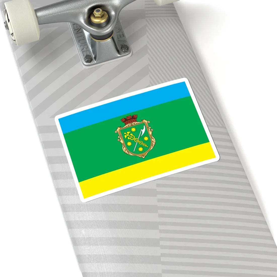 Flag of Berdychiv (Ukraine) STICKER Vinyl Kiss-Cut Decal - The Sticker Space