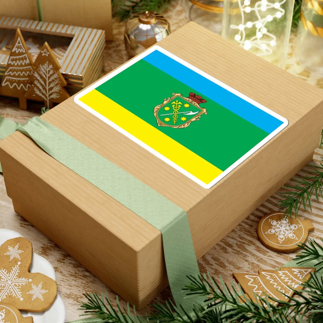 Flag of Berdychiv (Ukraine) STICKER Vinyl Kiss-Cut Decal - The Sticker Space