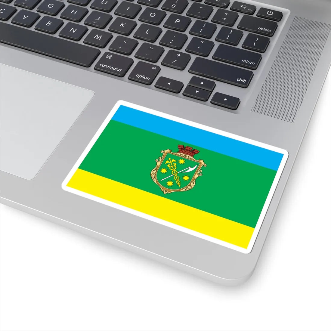 Flag of Berdychiv (Ukraine) STICKER Vinyl Kiss-Cut Decal - The Sticker Space