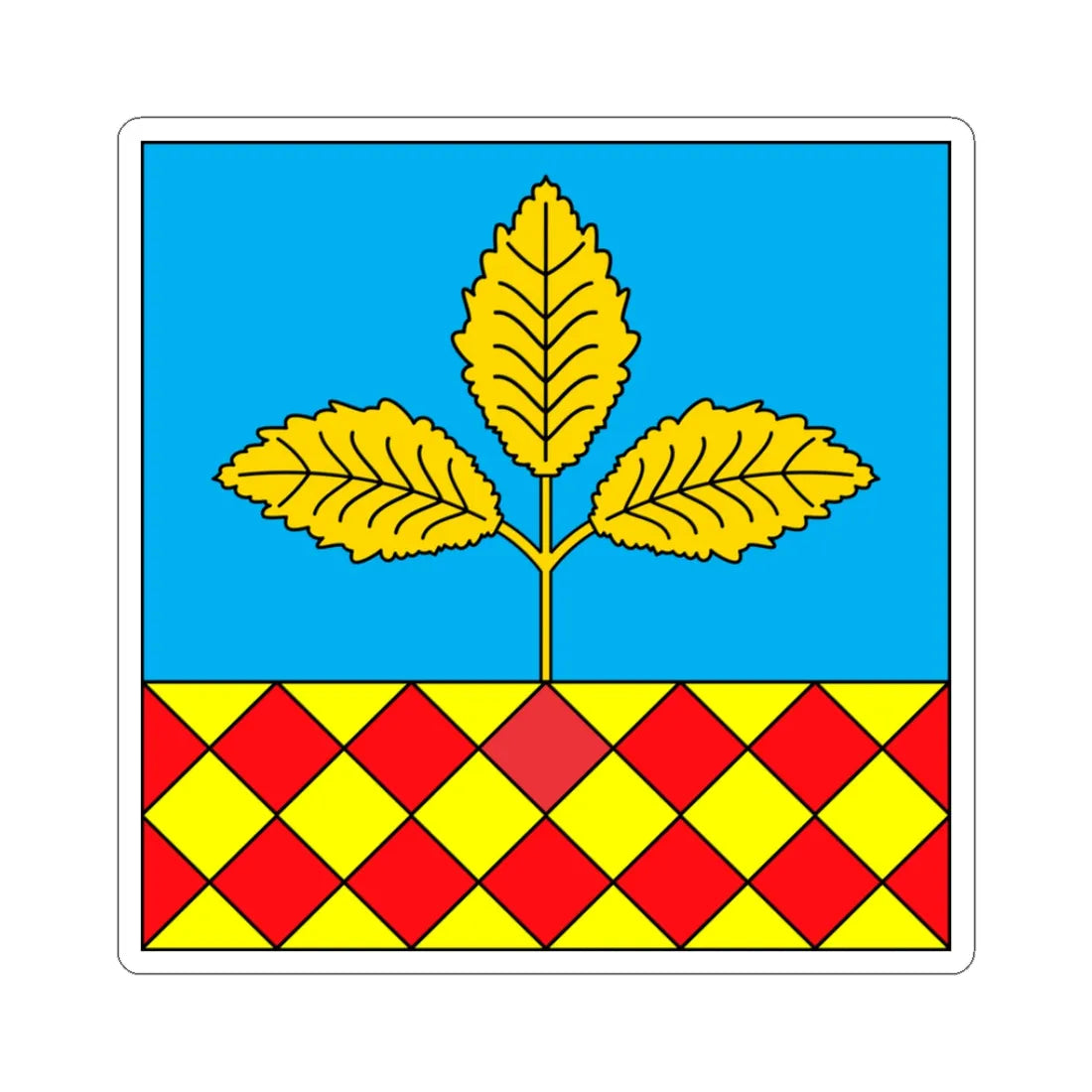 Flag of Berestechko (Ukraine) STICKER Vinyl Kiss-Cut Decal 3 Inch White - The Sticker Space