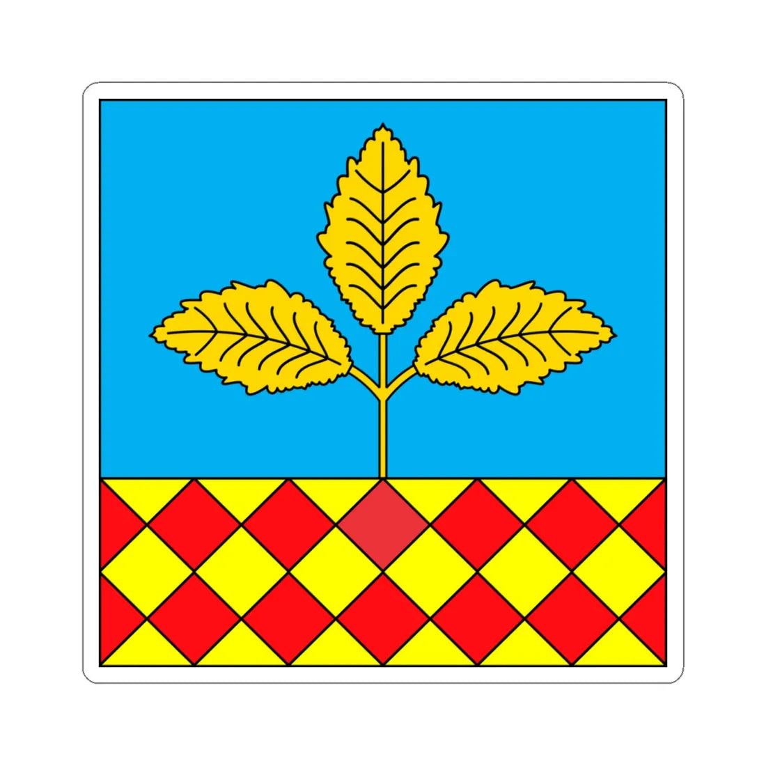 Flag of Berestechko (Ukraine) STICKER Vinyl Kiss-Cut Decal 4 Inch White - The Sticker Space