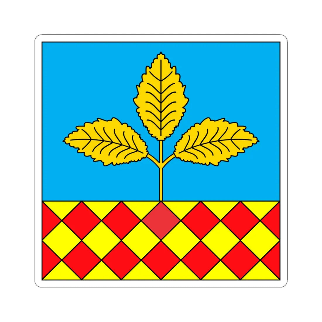 Flag of Berestechko (Ukraine) STICKER Vinyl Kiss-Cut Decal 6 Inch White - The Sticker Space