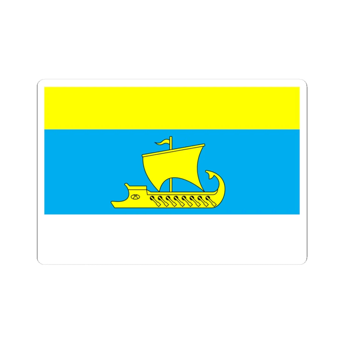 Flag of Berezanka raion (Ukraine) STICKER Vinyl Kiss-Cut Decal 3 Inch White - The Sticker Space