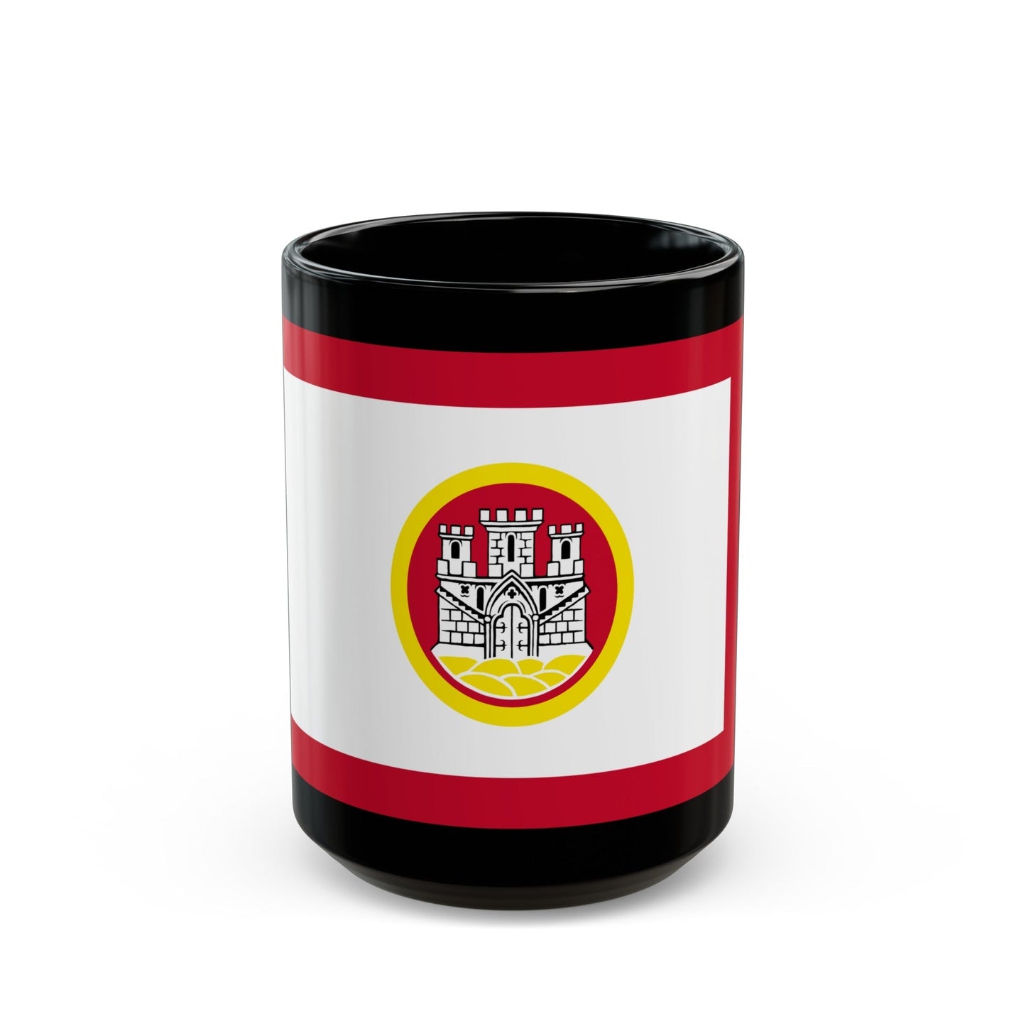 Flag of Bergen Vestland Norway - Black Coffee Mug-15oz-The Sticker Space