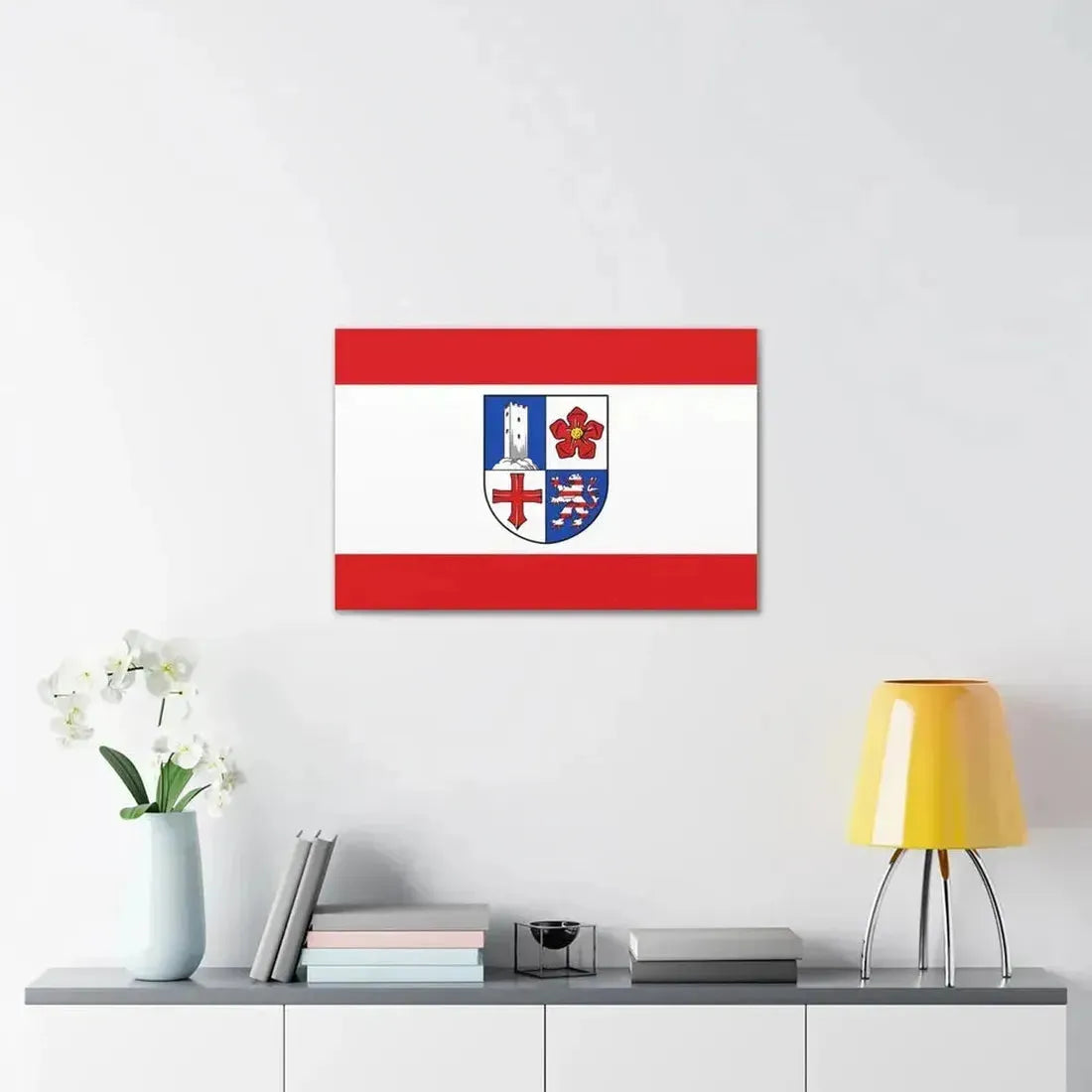 Flag of Bergstrasse Germany - Canvas Wall Art - The Sticker Space
