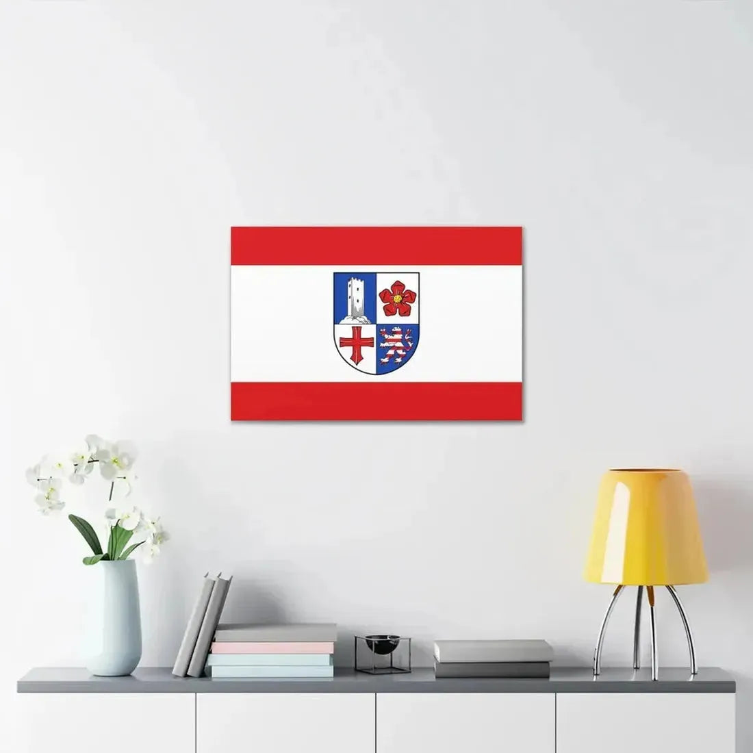 Flag of Bergstrasse Germany - Canvas Wall Art - The Sticker Space