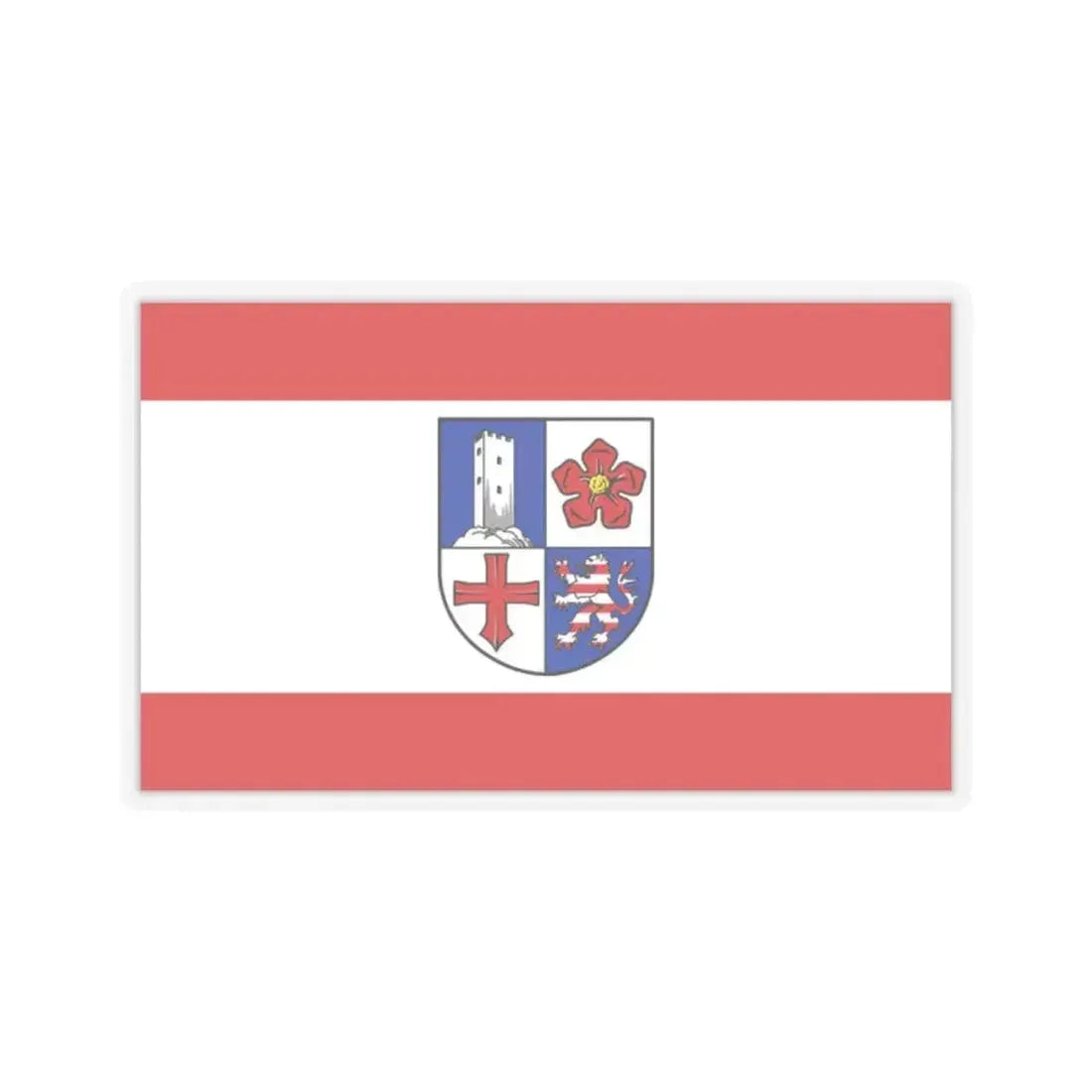 Flag of Bergstrasse Germany - STICKER Vinyl Kiss-Cut Decal 2 Inch Transparent - The Sticker Space