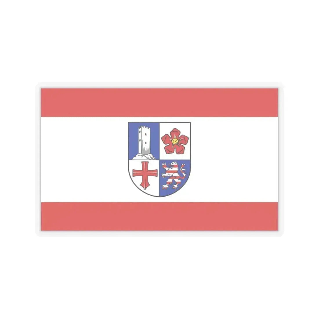Flag of Bergstrasse Germany - STICKER Vinyl Kiss-Cut Decal 6 Inch Transparent - The Sticker Space