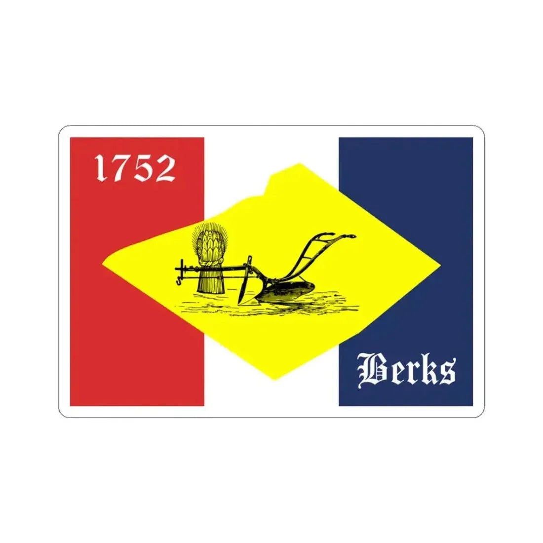 Flag of Berks County Pennsylvania (United States) STICKER Vinyl Kiss-Cut Decal 3 Inch White - The Sticker Space