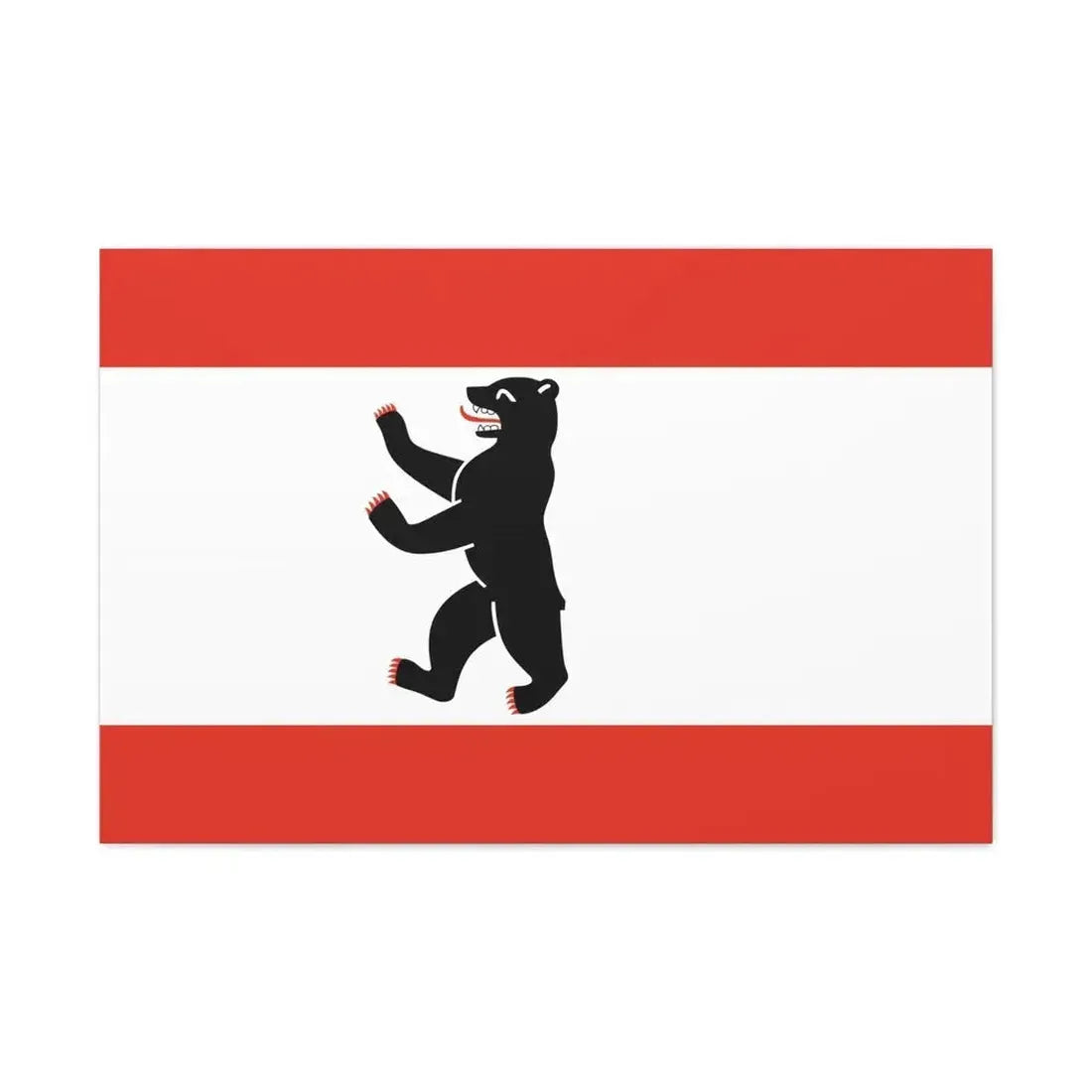 Flag of Berlin Germany - Canvas Wall Art 36" x 24" 1.25" - The Sticker Space