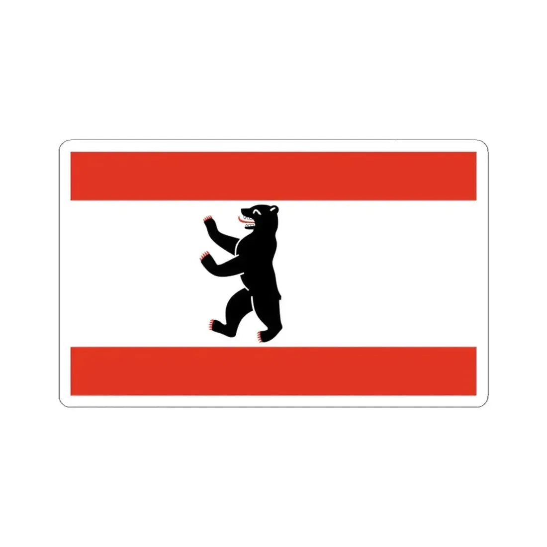 Flag of Berlin Germany - STICKER Vinyl Kiss-Cut Decal 4 Inch White - The Sticker Space
