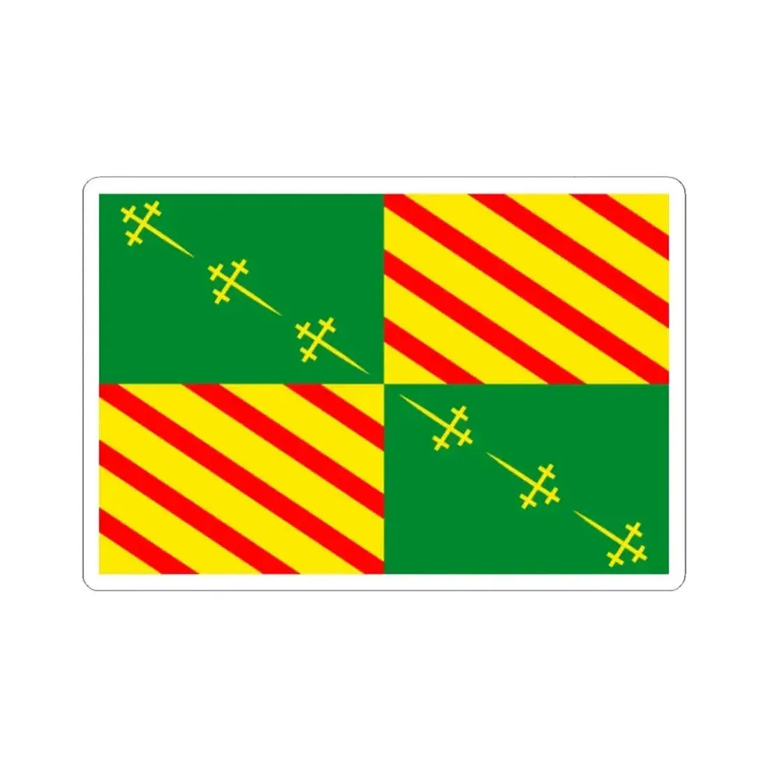 Flag of Bernissart (Belgium) STICKER Vinyl Kiss-Cut Decal 2 Inch White - The Sticker Space