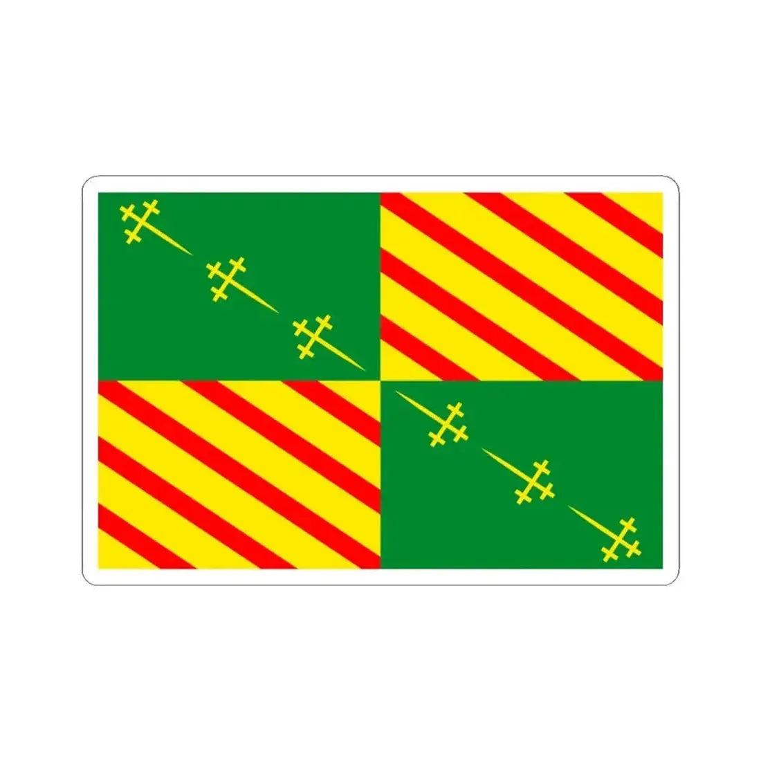 Flag of Bernissart (Belgium) STICKER Vinyl Kiss-Cut Decal 4 Inch White - The Sticker Space