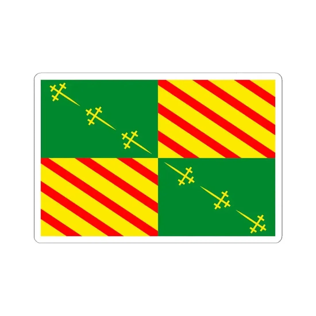 Flag of Bernissart (Belgium) STICKER Vinyl Kiss-Cut Decal 6 Inch White - The Sticker Space