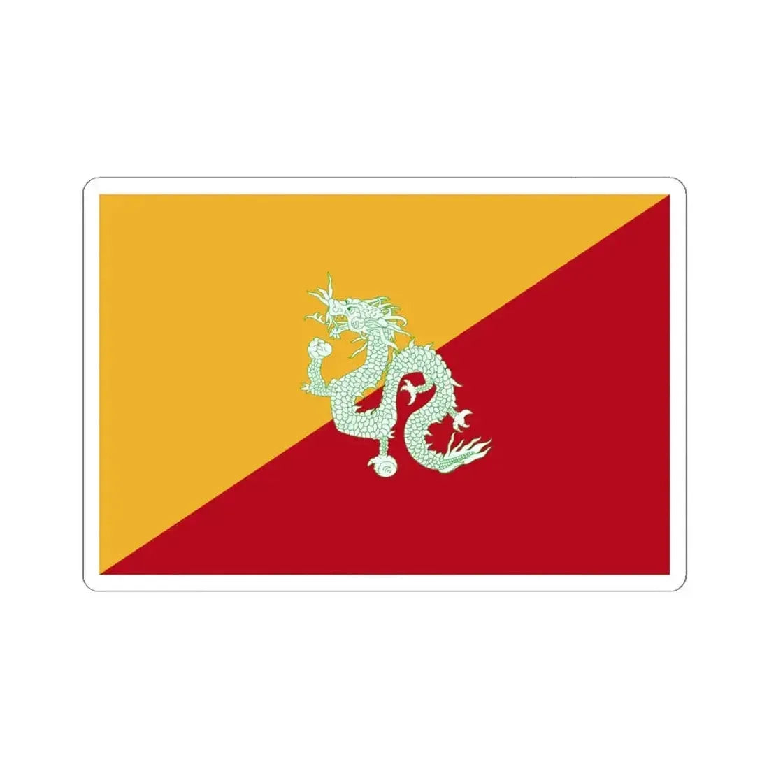 Flag of Bhutan 1949-1956 3-2 (Bhutan) STICKER Vinyl Kiss-Cut Decal 6 Inch White - The Sticker Space