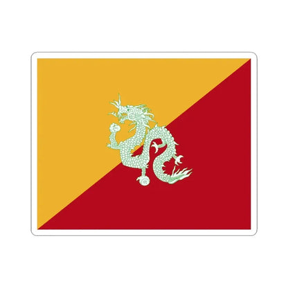 Flag of Bhutan 1949-1956 (Bhutan) STICKER Vinyl Kiss-Cut Decal 3 Inch White - The Sticker Space