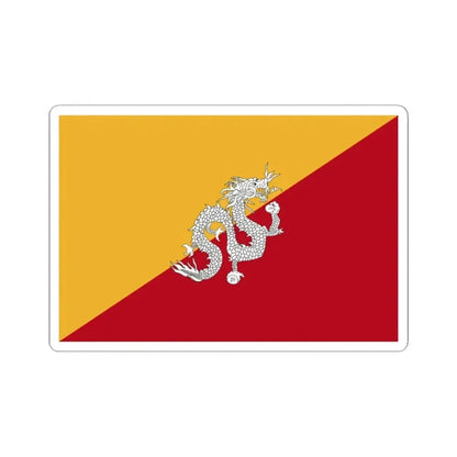 Flag of Bhutan 1956-1969 3-2 (Bhutan) STICKER Vinyl Kiss-Cut Decal 2 Inch White - The Sticker Space