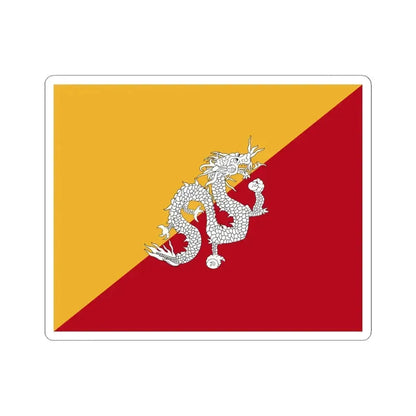 Flag of Bhutan 1956-1969 (Bhutan) STICKER Vinyl Kiss-Cut Decal 6 Inch White - The Sticker Space