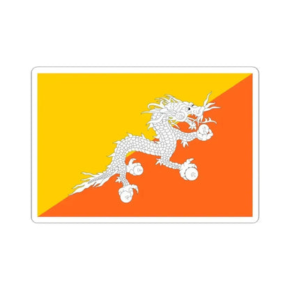 Flag of Bhutan (Bhutan) STICKER Vinyl Kiss-Cut Decal 2 Inch White - The Sticker Space