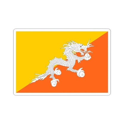 Flag of Bhutan (Bhutan) STICKER Vinyl Kiss-Cut Decal 4 Inch White - The Sticker Space