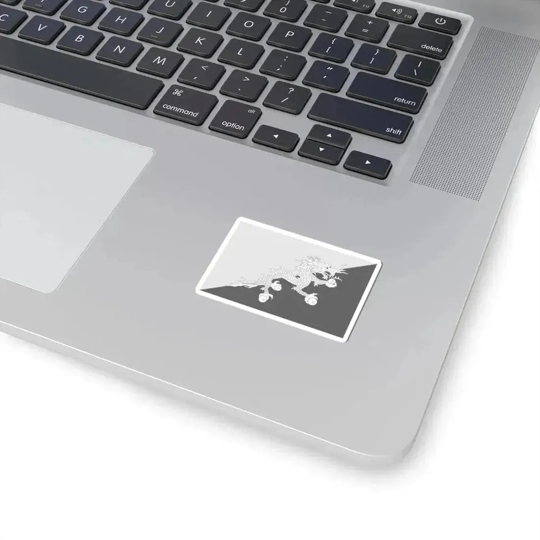 Flag of Bhutan black and white variant 1 (Bhutan) STICKER Vinyl Kiss-Cut Decal - The Sticker Space