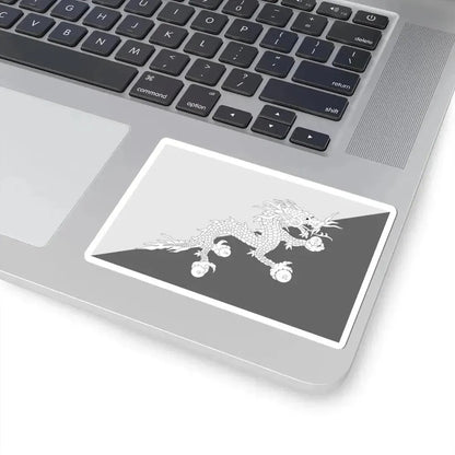 Flag of Bhutan black and white variant 1 (Bhutan) STICKER Vinyl Kiss-Cut Decal - The Sticker Space