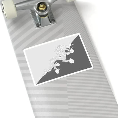 Flag of Bhutan black and white variant 1 (Bhutan) STICKER Vinyl Kiss-Cut Decal - The Sticker Space