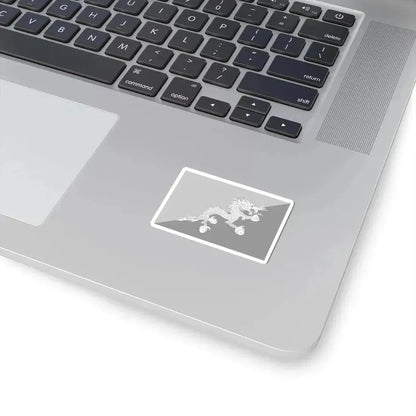 Flag of Bhutan black and white variant 2 (Bhutan) STICKER Vinyl Kiss-Cut Decal - The Sticker Space