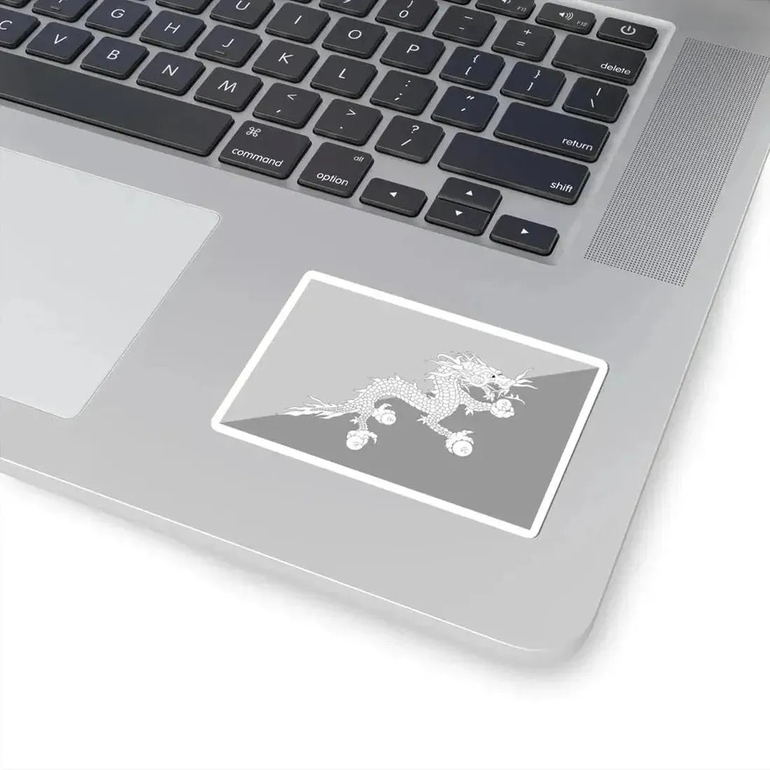 Flag of Bhutan black and white variant 2 (Bhutan) STICKER Vinyl Kiss-Cut Decal - The Sticker Space