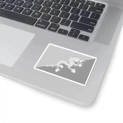 Flag of Bhutan black and white variant 2 (Bhutan) STICKER Vinyl Kiss-Cut Decal - The Sticker Space