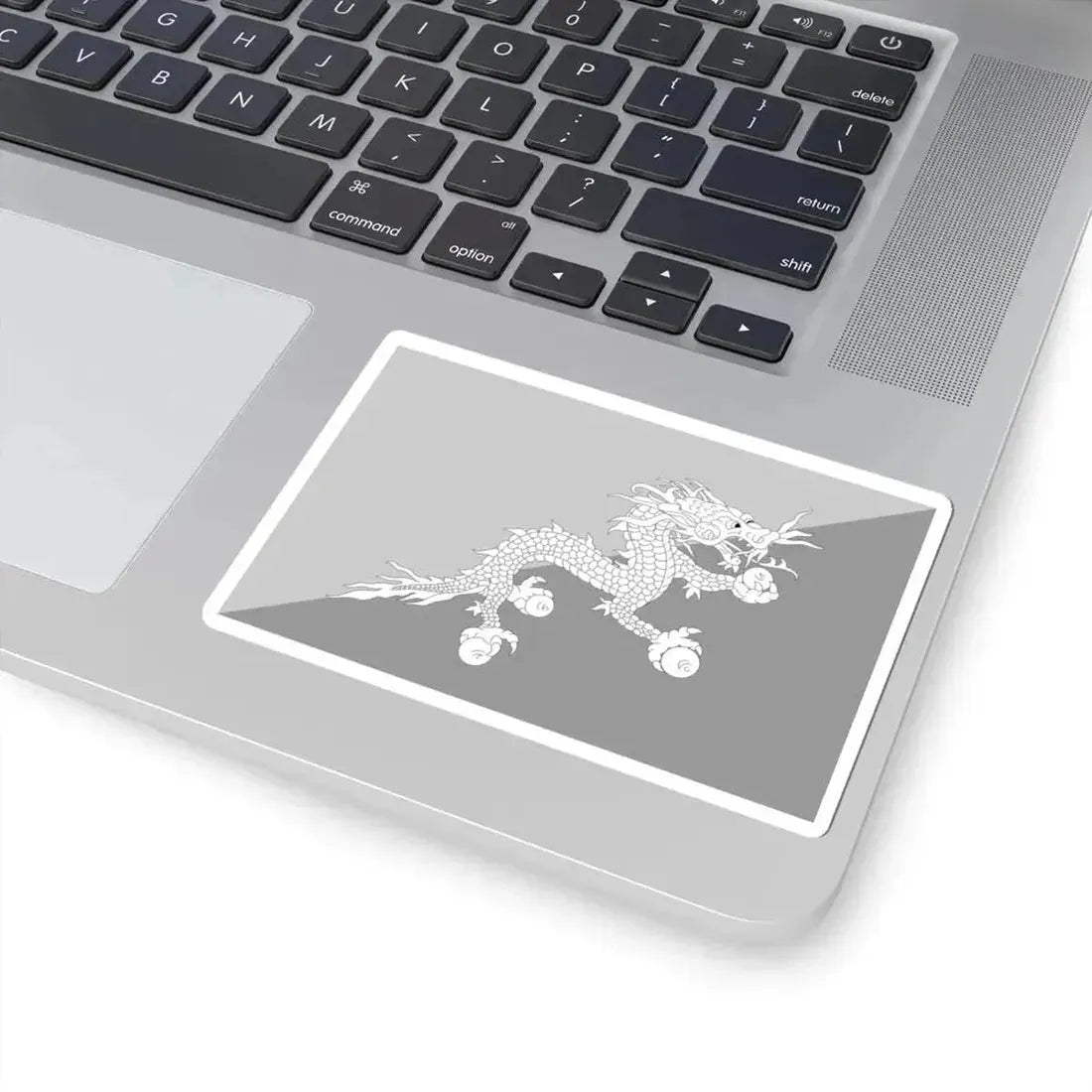 Flag of Bhutan black and white variant 2 (Bhutan) STICKER Vinyl Kiss-Cut Decal - The Sticker Space