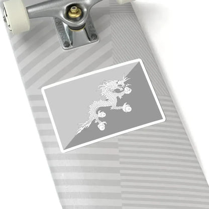 Flag of Bhutan black and white variant 2 (Bhutan) STICKER Vinyl Kiss-Cut Decal - The Sticker Space