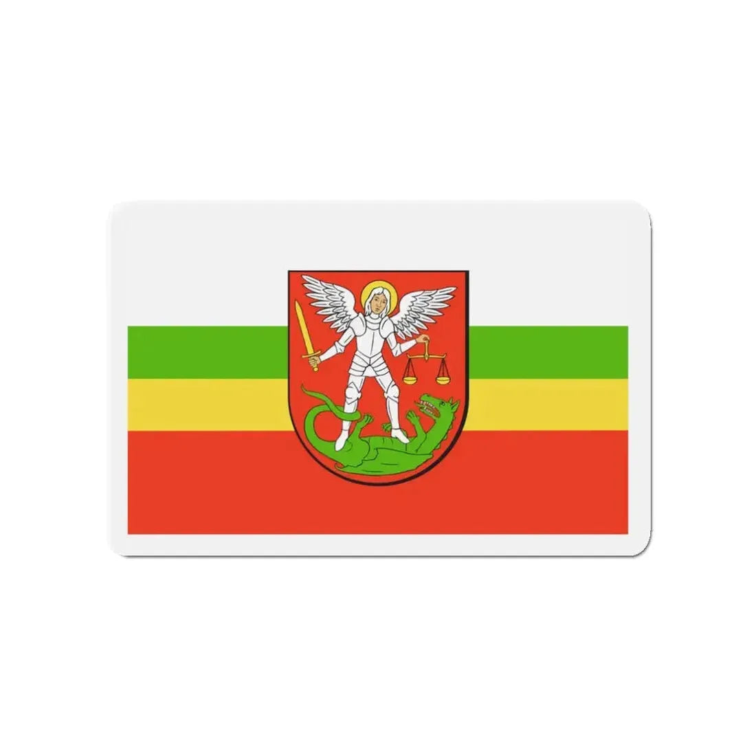 Flag of Biała Podlaska Poland - Refrigerator Magnet 3 Inch - The Sticker Space
