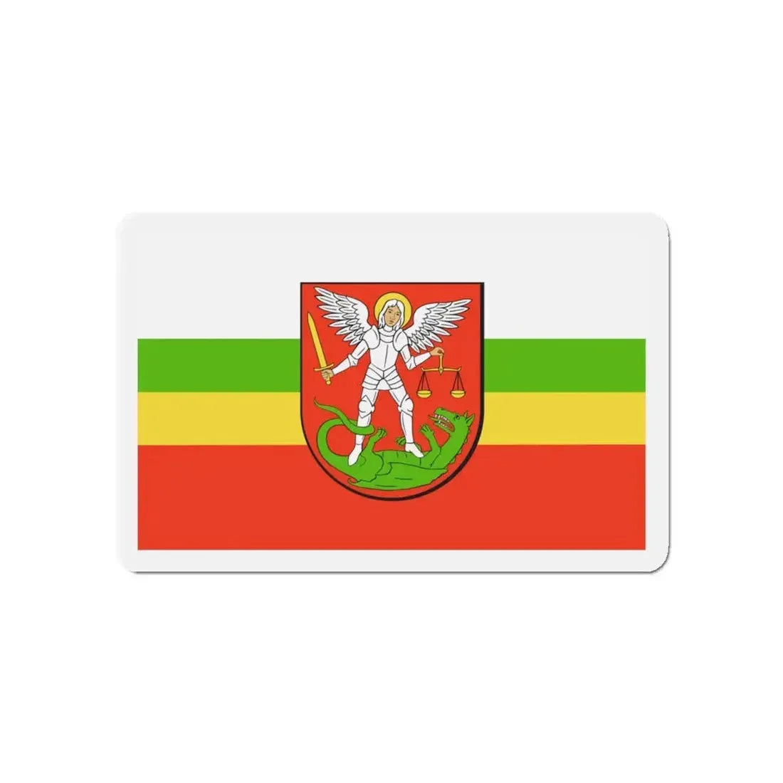 Flag of Biała Podlaska Poland - Refrigerator Magnet 4 Inch - The Sticker Space
