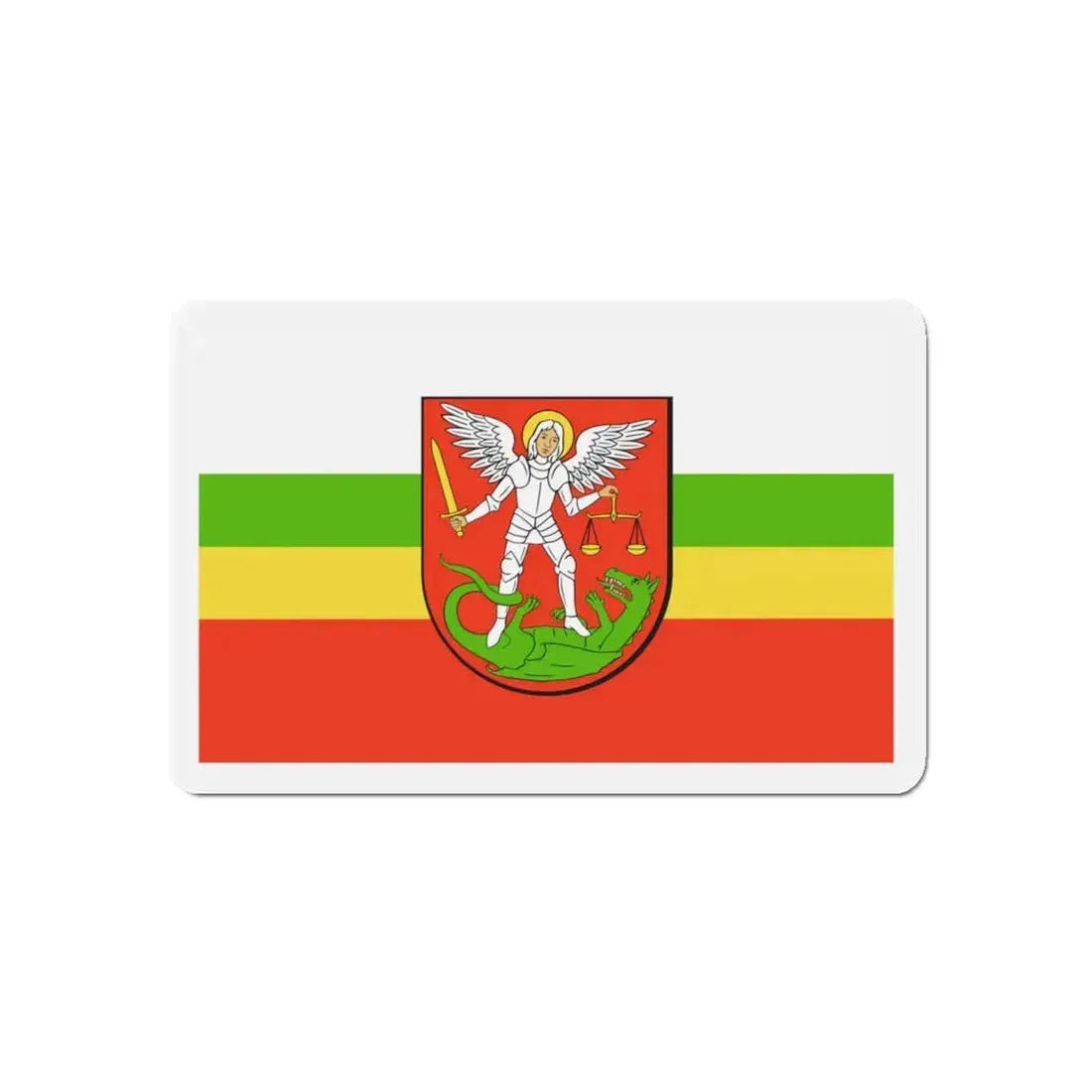 Flag of Biała Podlaska Poland - Refrigerator Magnet 5 Inch - The Sticker Space
