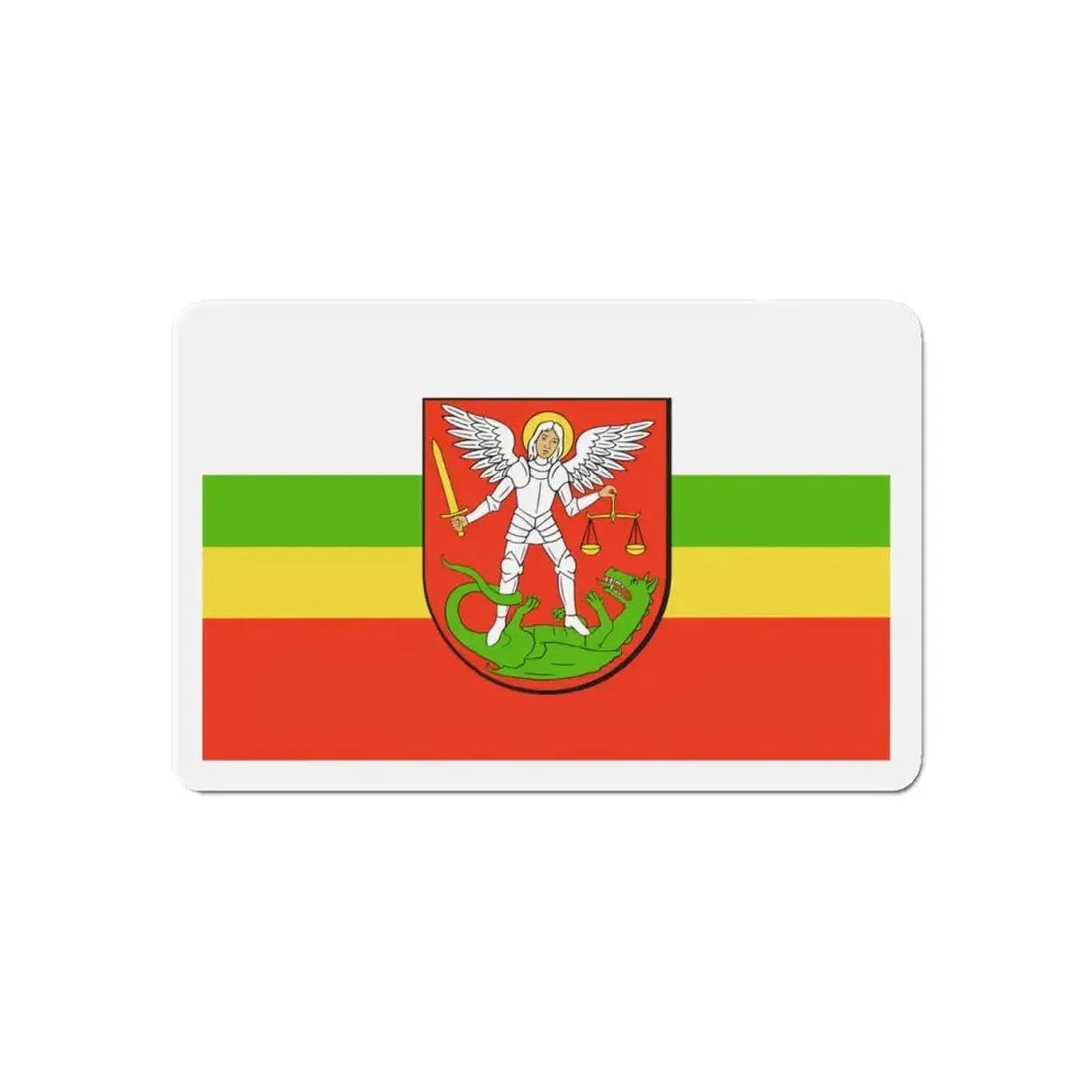Flag of Biała Podlaska Poland - Refrigerator Magnet 6 Inch - The Sticker Space